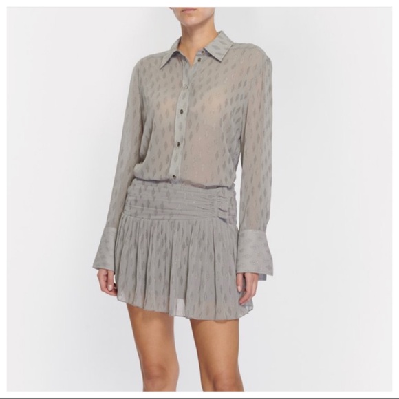 Ramy Brook Tops - RAMY BROOK Katy BLACK Metallic Button Down Top NWT
